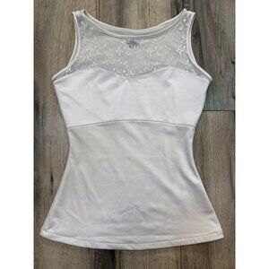 Spanx By Sara Blakely Light Lilac Purple Lace-Trimmed Shaping Tank Top M